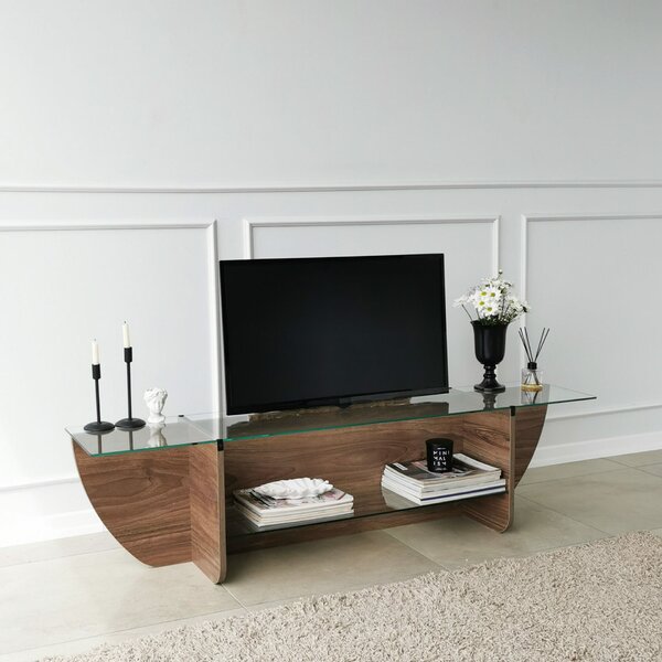 Hanah Home TV Stand Walnut Lily TV - Walnut