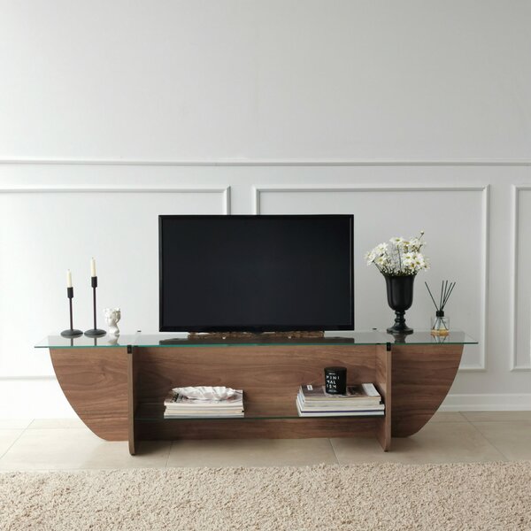 Hanah Home TV Stand Walnut Lily TV - Walnut