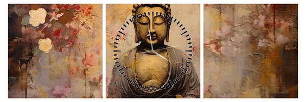 Kép - Buddha, festészet (órával) (90x30 cm)
