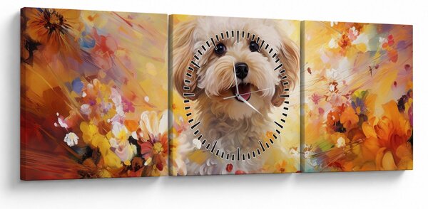 Kép - Boldog kutya (órával) (90x30 cm)
