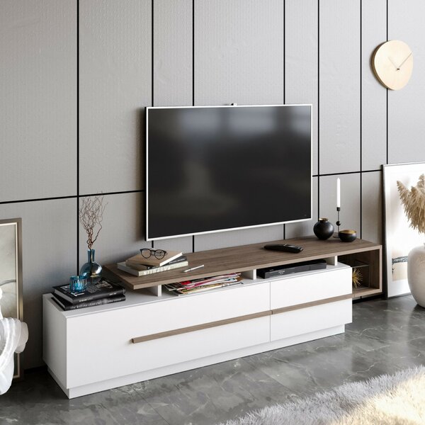 Hanah Home TV állvány Pia - Dió, Fehér