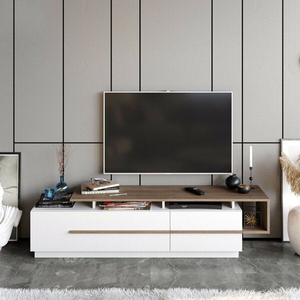 Hanah Home TV állvány Pia - Dió, Fehér