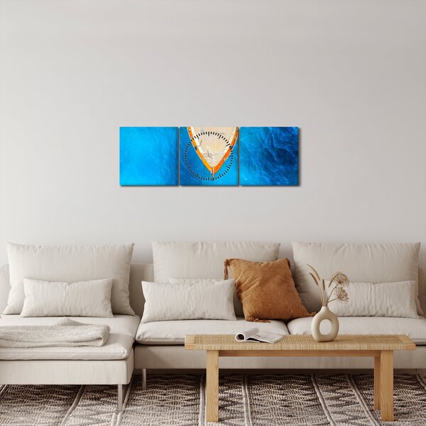 Kép - Nyári hajó (órával) (90x30 cm)