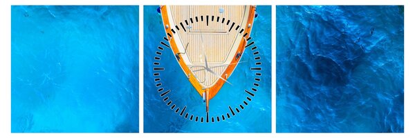 Kép - Nyári hajó (órával) (90x30 cm)