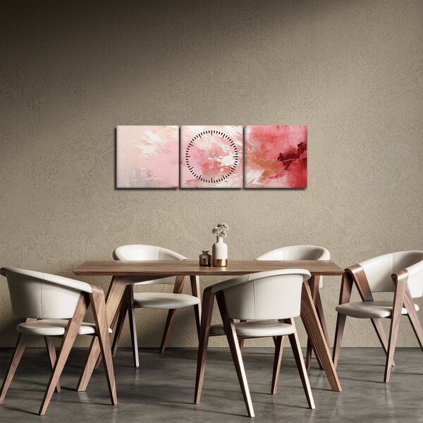 Kép - Rózsaszín absztrakt (órával) (90x30 cm)