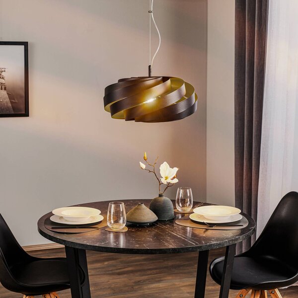 Domiluce Vento függőlámpa, fekete, Ø 50 cm, fém, E27, dimmelhető, Fekete, Nappali / Étkező, fém, Modern