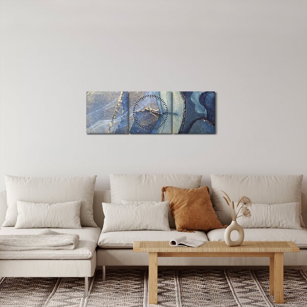 Kép - Absztrakció alkoholos tintával (órával) (90x30 cm)