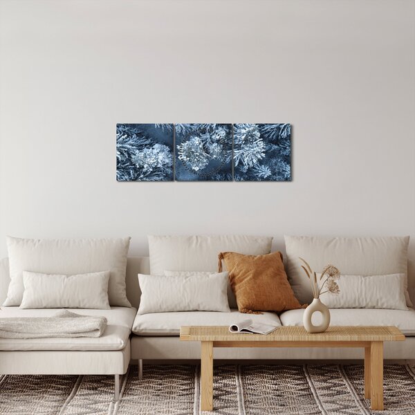 Kép - Havas erdő (órával) (90x30 cm)