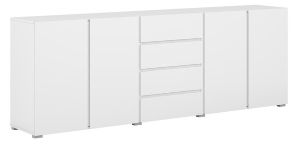 Komód Elbleve 105, Laminált forgácslap, 78x222x40cm, Fehér