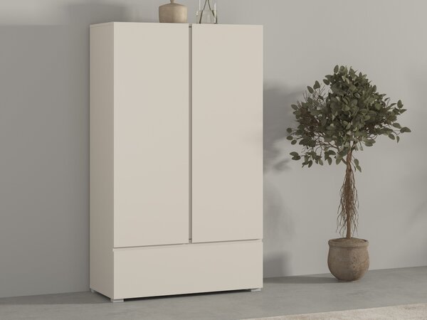 Könyvespolc Elbleve 106, Ajtókkal, Zárt, Fiókokkal, Laminált forgácslap, 150x89x40cm, Kasmír