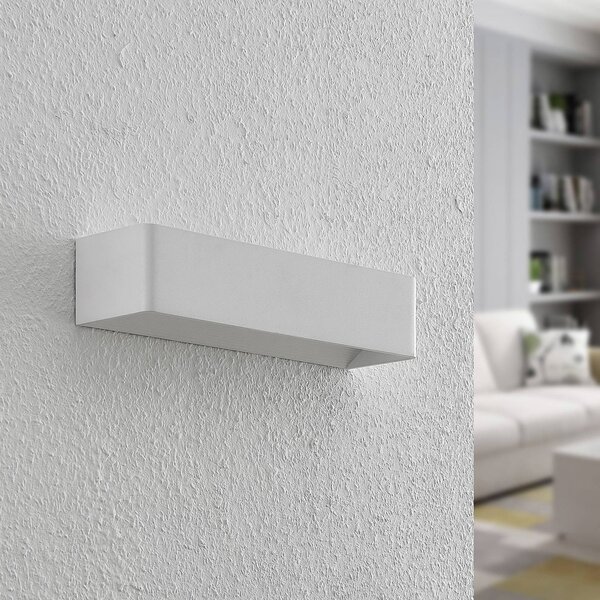Arcchio LED fali lámpa Karam, 37 cm, fehér, fém, fel/le, dimmelhető, Fehér / opál, Nappali / Étkező, Alumínium, Modern