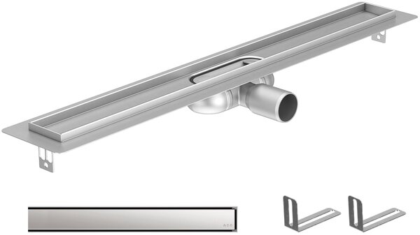Set lineáris lefolyótest ACO ShowerDrain C 9010.88.22, lineáris lefolyó rács ACO ShowerDrain C 9010.88.89, 9010.88.56