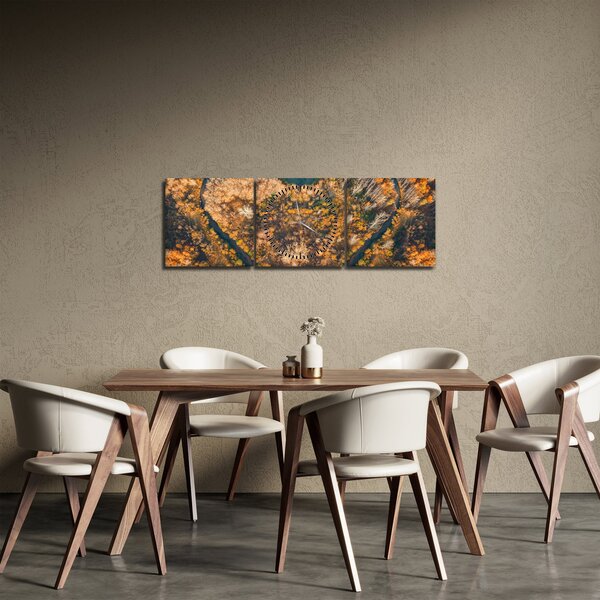 Kép - Szív alakú folyó (órával) (90x30 cm)