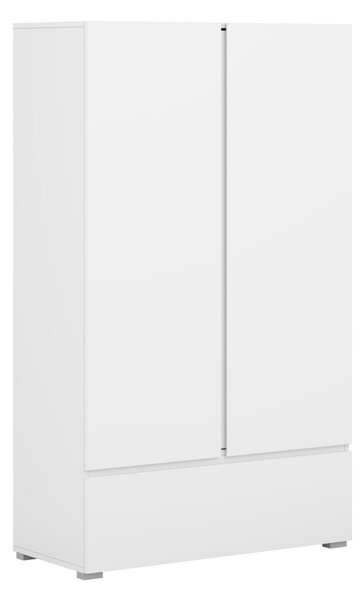 Könyvespolc Elbleve 106, Fiókokkal, Ajtókkal, Zárt, Laminált forgácslap, 150x89x40cm, Fehér