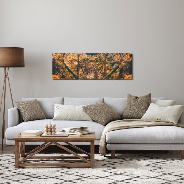 Kép - Szív alakú folyó (órával) (90x30 cm)