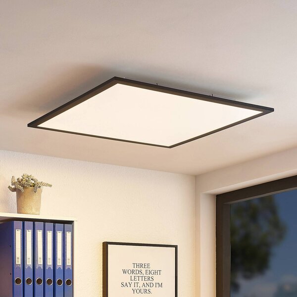 Lindby LED panel Nelios, 62 x cm, 4,000K, fekete, fém, Fekete, Konyha, Alumínium, Modern