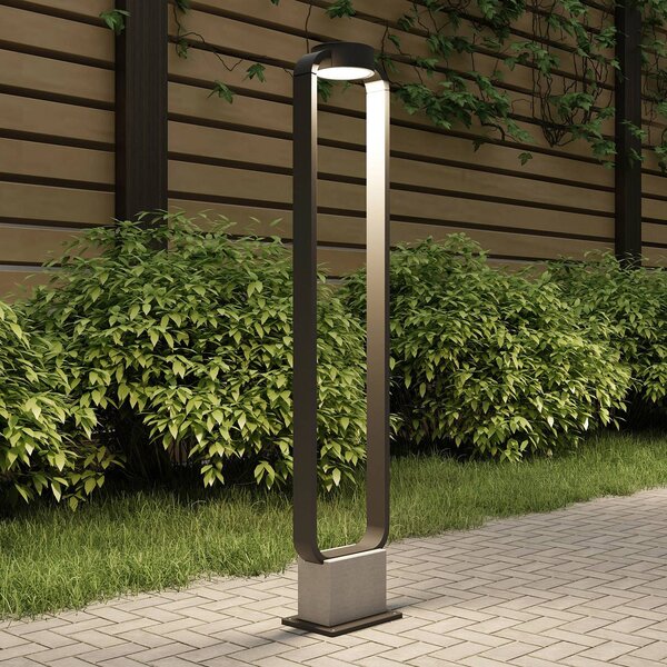 Lucande LED-es útvilágítás Belna, 100cm, antracit, beton, IP65, Fekete, Alumínium, Modern