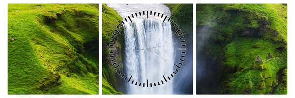 Kép - Skogafoss vízesés (órával) (90x30 cm)