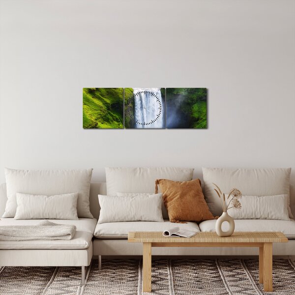 Kép - Skogafoss vízesés (órával) (90x30 cm)