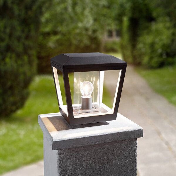 Lucande világító, talapzati világítás, antracit, fém, 24 cm, IP54, dimmelhető, Fekete, Alumínium, Modern