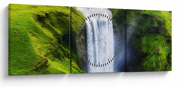 Kép - Skogafoss vízesés (órával) (90x30 cm)