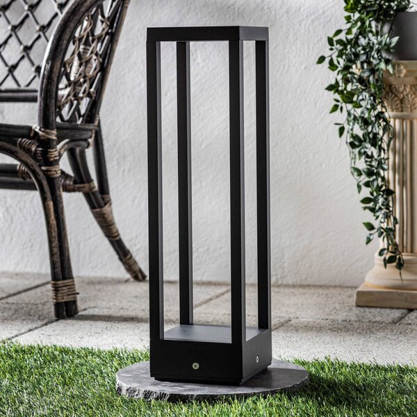 Lucande LED állólámpa Carlota, 50 cm, antracit, alumínium, Fekete, Alumínium, Modern