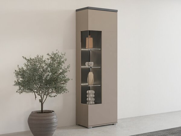 Könyvespolc Virvele 102, Ajtókkal, Zárt, Laminált forgácslap, 180x55x36cm, Congo, Antracit