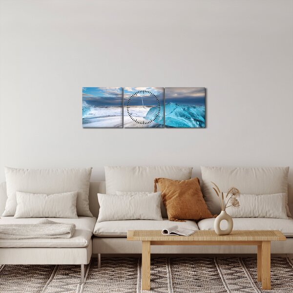 Kép - Diamond Beach (órával) (90x30 cm)