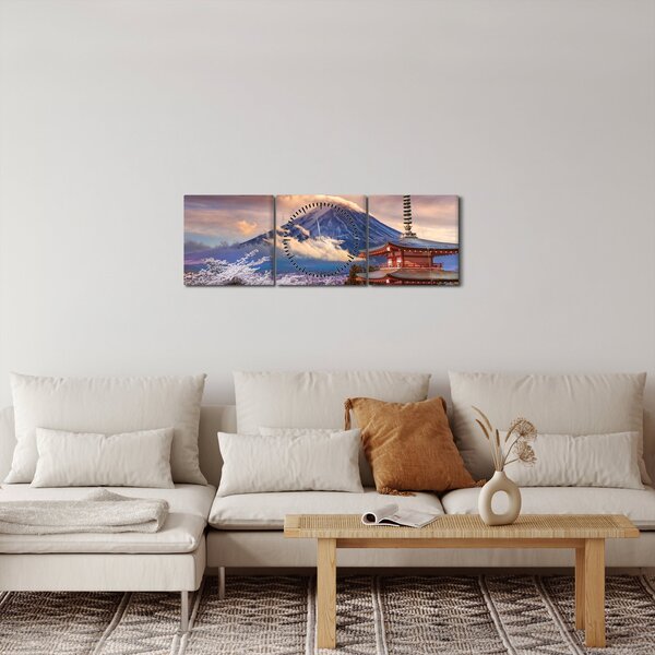 Kép - Fuji hegy (órával) (90x30 cm)