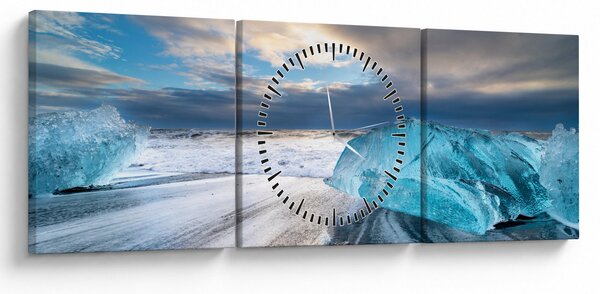 Kép - Diamond Beach (órával) (90x30 cm)