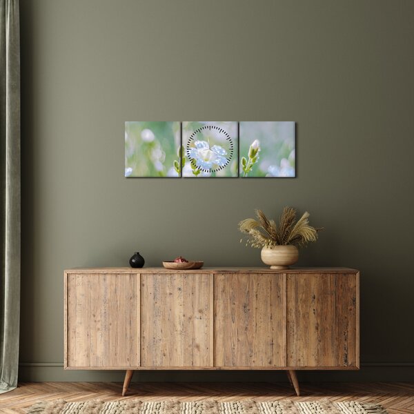 Kép - Finom virágok (órával) (90x30 cm)