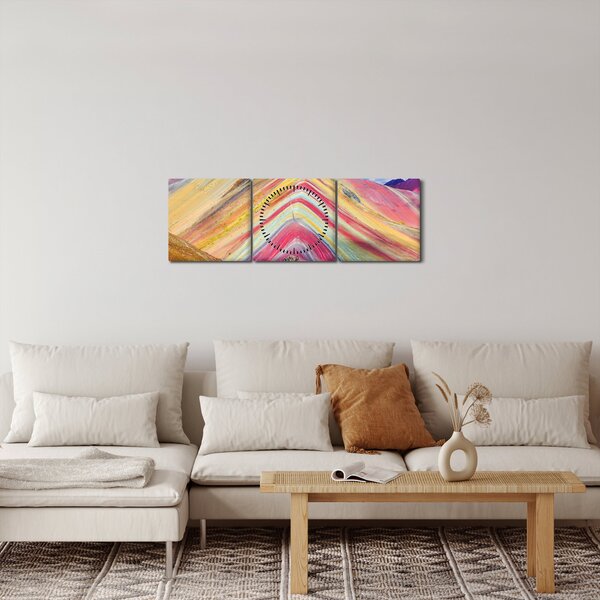 Kép - Rainbow Mountain, Peru (órával) (90x30 cm)