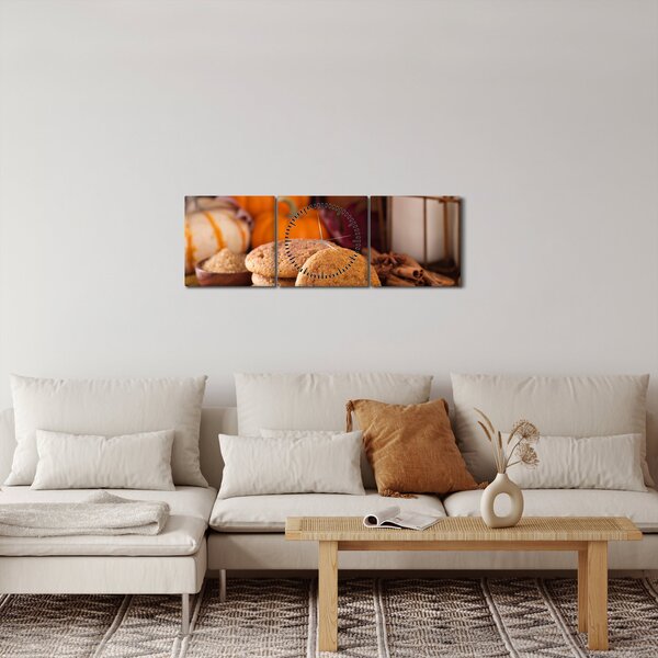 Kép - Őszi kekszek (órával) (90x30 cm)