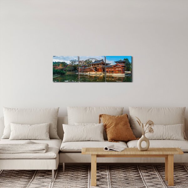 Kép - Byodo-in templom, Japán (órával) (90x30 cm)