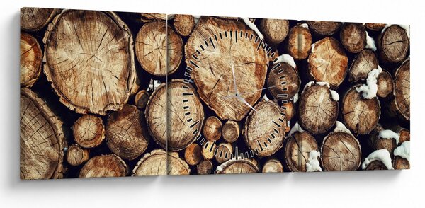 Kép - Fa a hóban (órával) (90x30 cm)