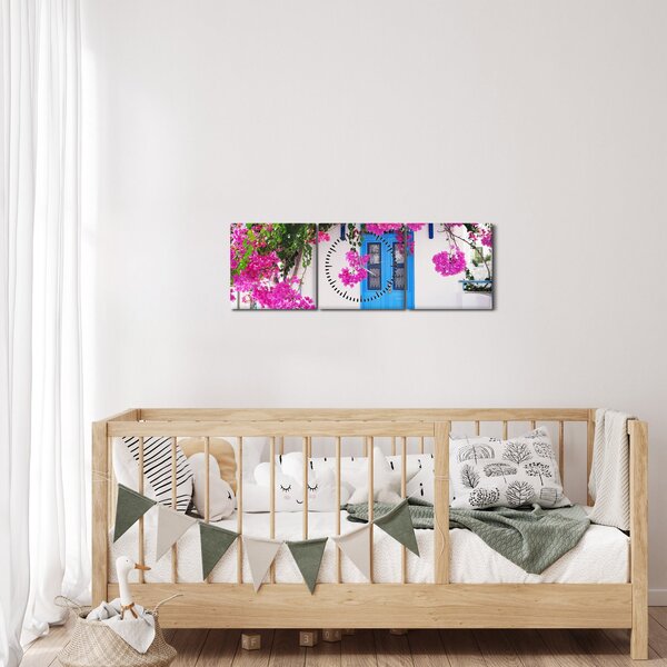 Kép - Hagyományos görög ház (órával) (90x30 cm)