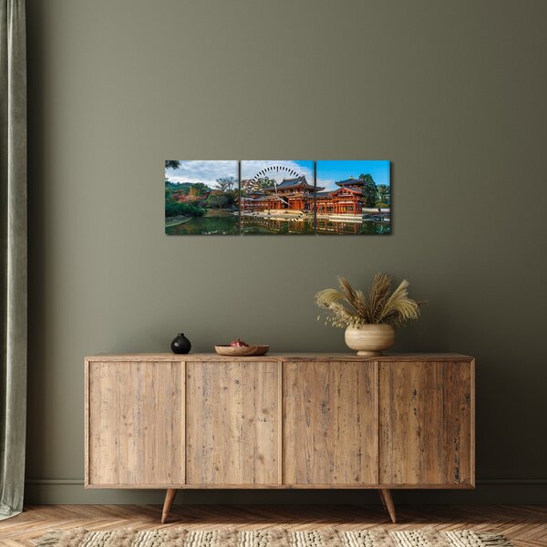 Kép - Byodo-in templom, Japán (órával) (90x30 cm)
