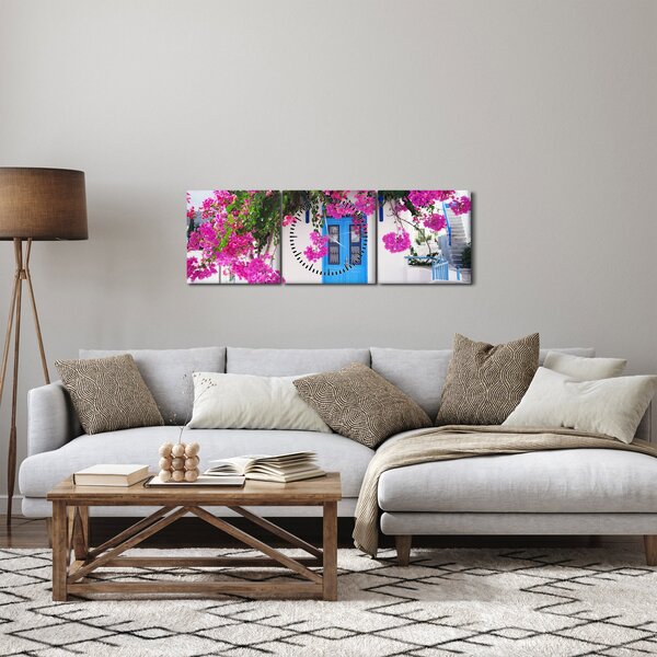 Kép - Hagyományos görög ház (órával) (90x30 cm)