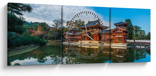 Kép - Byodo-in templom, Japán (órával) (90x30 cm)