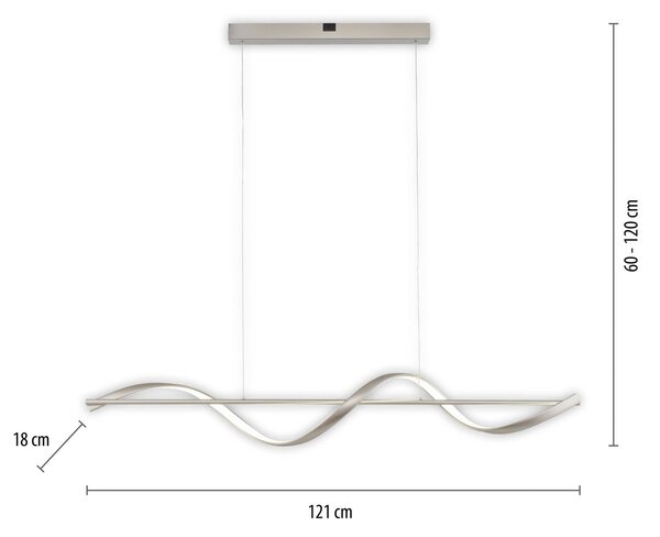 Q-Smart-Home Paul Neuhaus Q-Swing LED lógó világítás, acél, dimmelhető, Alu / szürke / cink, Nappali / Étkező, Alumínium, Modern