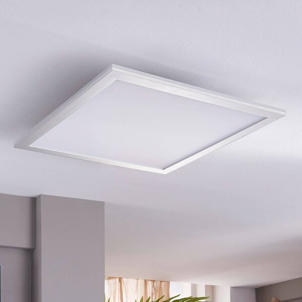 Lindby LED panel Livel, 2 darabos szett, 4,000 K, 40 x cm, ezüst színű, Alu / szürke / cink, Konyha, Műanyag, Modern