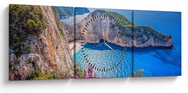 Kép - Navagio strand, Görögország (órával) (90x30 cm)