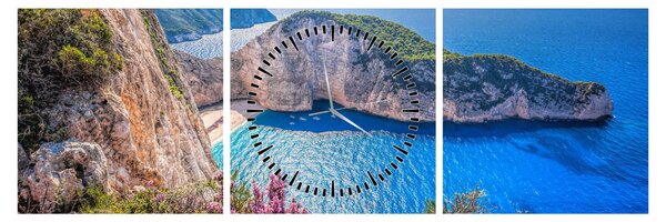 Kép - Navagio strand, Görögország (órával) (90x30 cm)