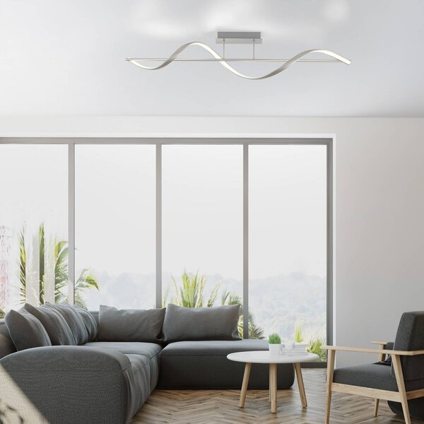 Q-Smart-Home Paul Neuhaus Q-Swing LED mennyezeti világítás acél, dimmelhető, Alu / szürke / cink, Nappali / Étkező, Alumínium, Modern