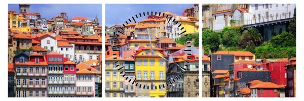 Kép - Ribeira, Portugália (órával) (90x30 cm)