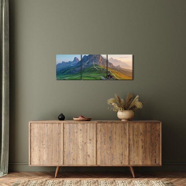 Kép - Dolomitok (órával) (90x30 cm)