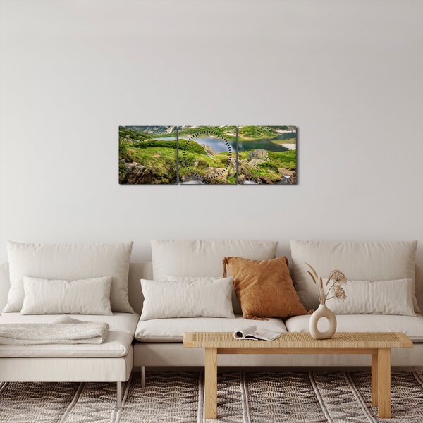 Kép - Kilátás a Rila hegyre (órával) (90x30 cm)