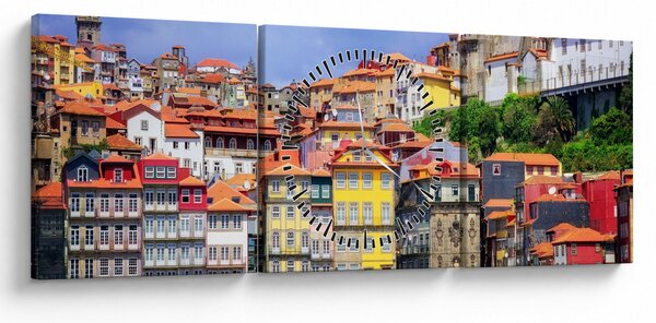 Kép - Ribeira, Portugália (órával) (90x30 cm)