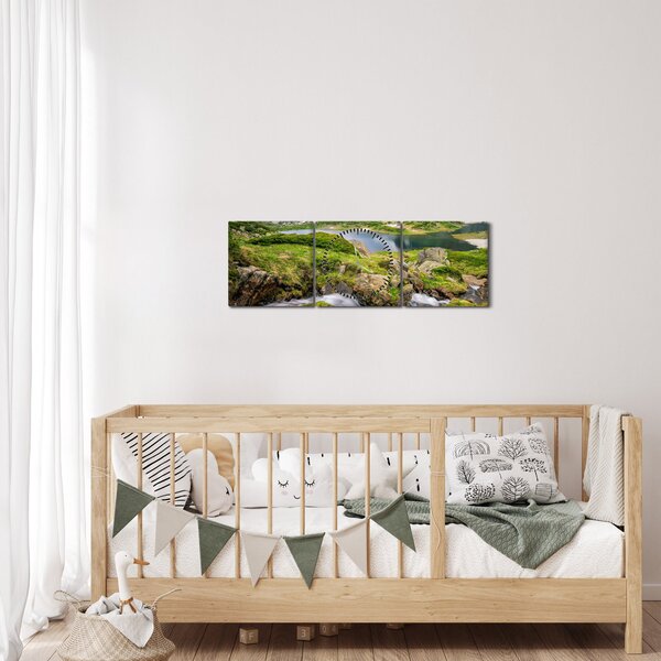 Kép - Kilátás a Rila hegyre (órával) (90x30 cm)