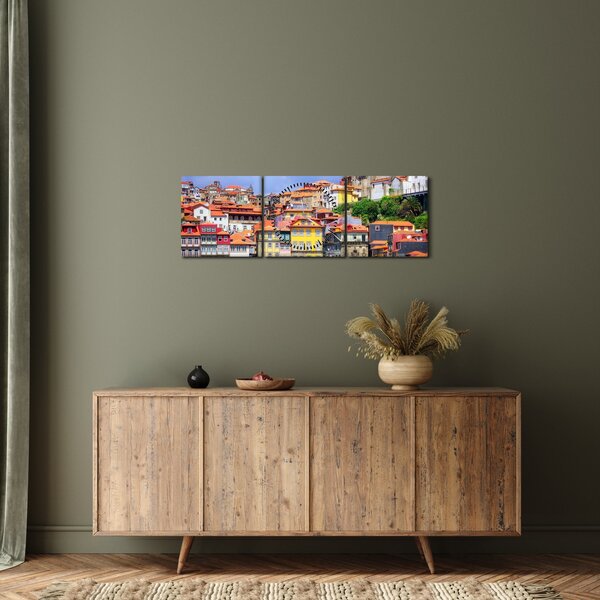 Kép - Ribeira, Portugália (órával) (90x30 cm)